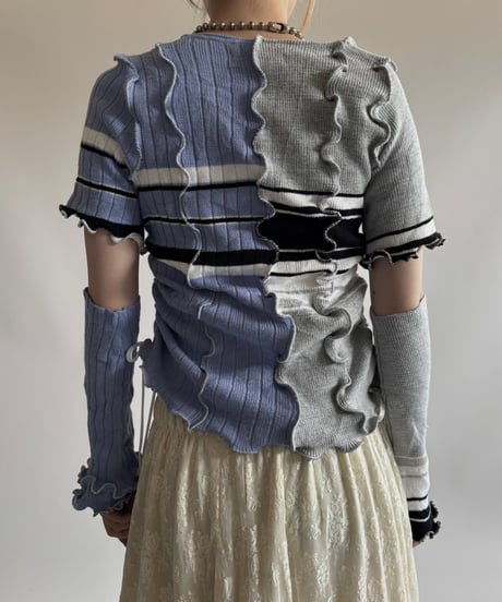 【Chinatsu Aoyama】 RE Mellow knit Top + Arm  / 250710-015