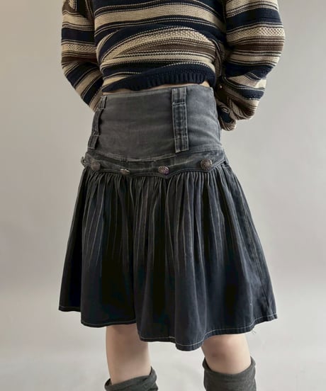 【USED】 Design Denim Mini Skirt / 260221-025
