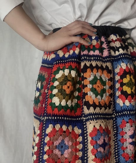 【USED】　Granny Knit Long Skirt①/210404-009