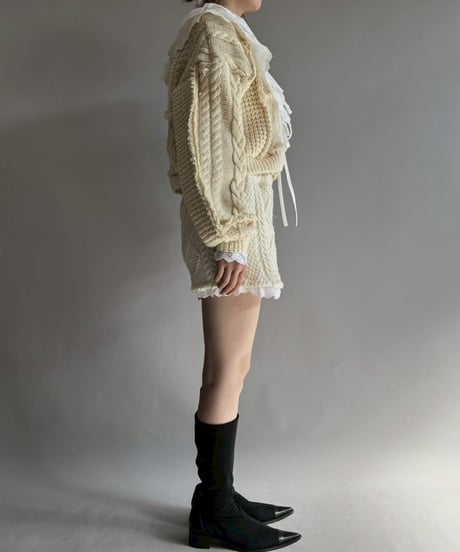 【RE;CIRCLE】 RE Aran Knit Layered Shorts / Ivory / 251106-002