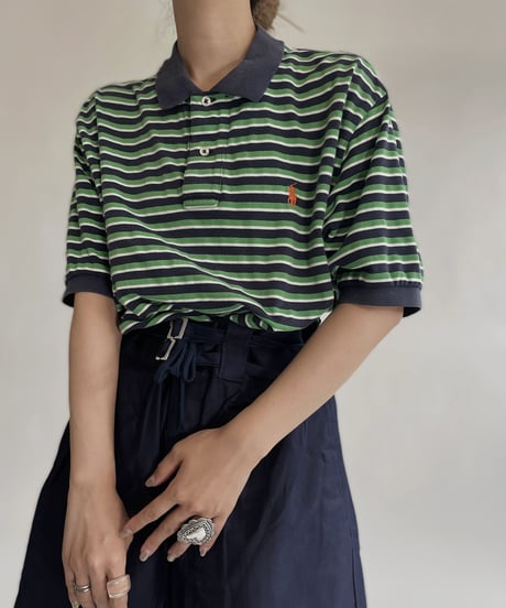 【USED】  Polo Ralph Lauren Striped Polo Shirt / 220730-013