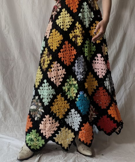 【RE;CIRCLE】 RE Granny Knit Long Skirt①/210421-013