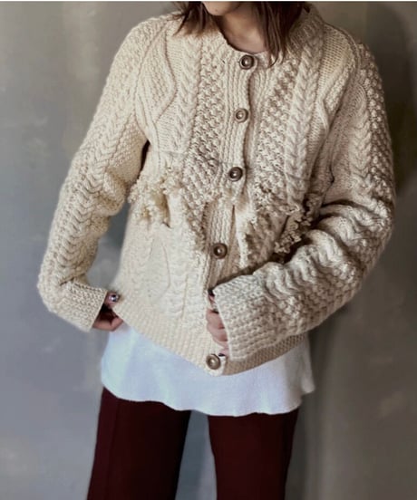 【RE;CIRCLE】 Fringe Cable Knit Cardigan ① / 201112-025