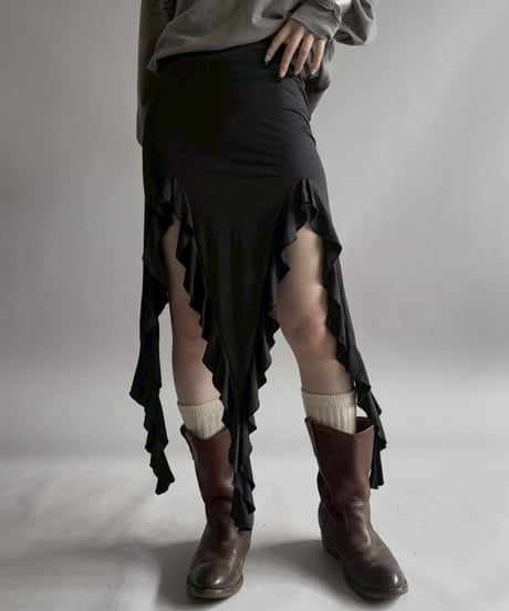 【USED】 Long Frill Design Skirt /260418-032