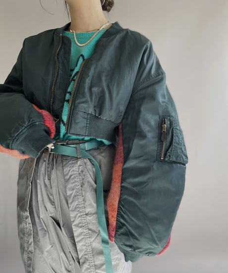 【RE;CIRCLE】 RE Short MA-1 Blanket Docking Jacket Navy / 221208-012