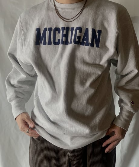 【USED】 90's Mexico Champion Reverse Weave Sweat MICHIGAN / 210127-040