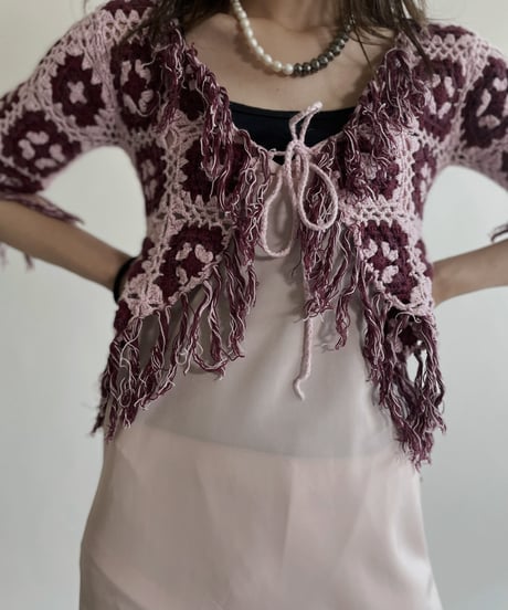 【USED】 Crochet Middle Sleeves Cardigan / 220430-010