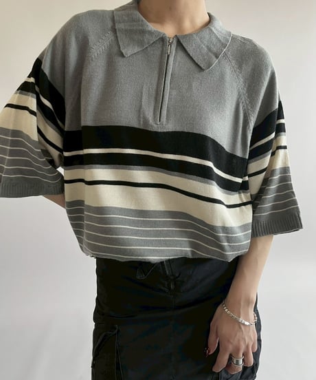 【USED】 TAG Sport S/S Zip up Knit Polo Shirt / 250517-026