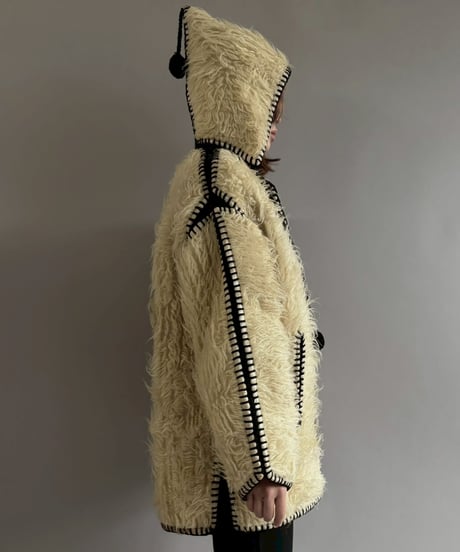 【USED】 Real Fur Piping Design Hooded Jacket/ 260104-010