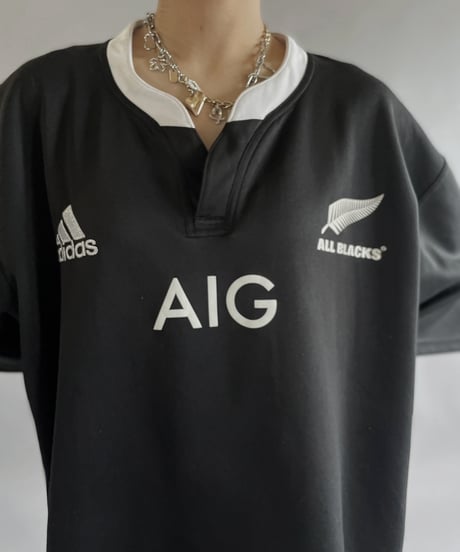 【USED 】adidas ALL BLACKS Soccer Shirt /240511-008