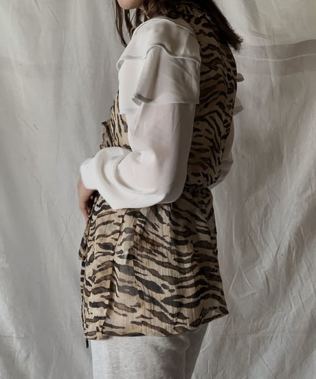 【USED】 Zebra Patterned See-through Top/210421-029