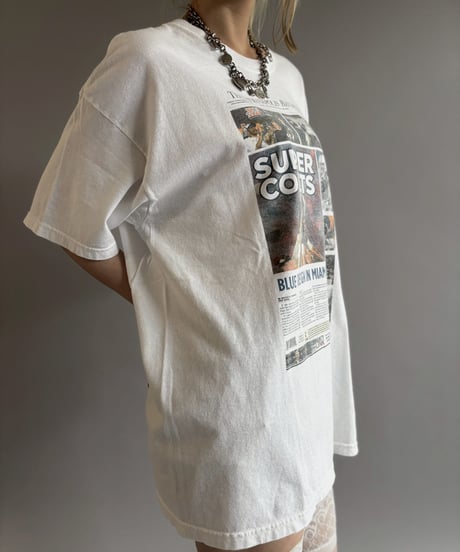 【USED】 07's Hanes American Football Newspaper T-Shirt / 260607-026