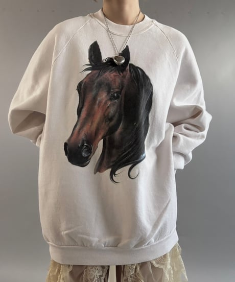 【USED】 90's Screen Stars Horse Sweat Top  /250927-022