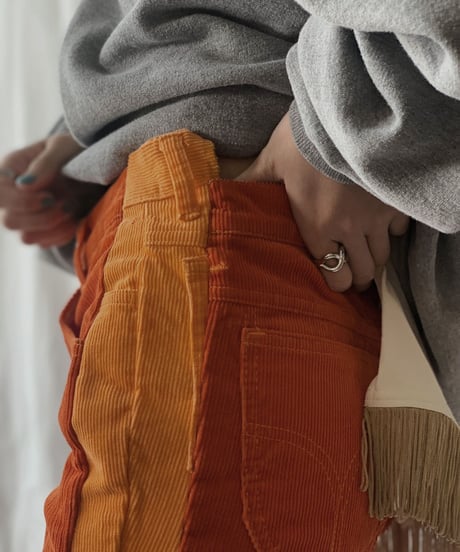 【RE;CIRCLE】 Remake Corduroy Side Line Pants④/210317-006