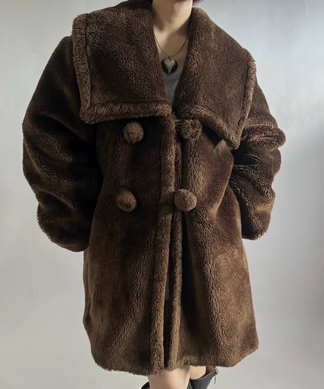 【USED】 Made in ITALY Fake Fur Coat /241221-023