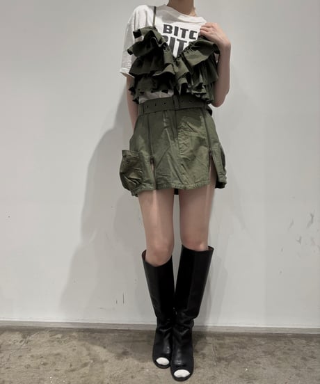 【 RE;CIRCLE】 RE ARMY Double Zip Mini Skirt/ 250703-002