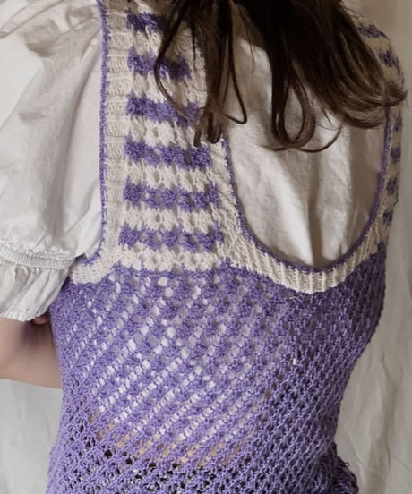 【USED】 No Sleeve Crochet Knit /210421-039