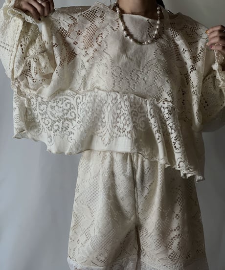 【RE;CIRCLE】 RE Lace L/S Top/210801-065