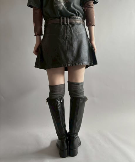 【USED】 Leather Mini Skirt/251004-009