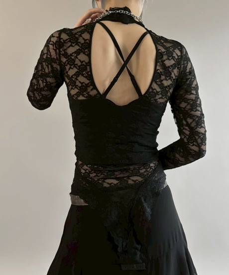 【USED】 Lace Pattern L/S Leotard Top / 260307-021