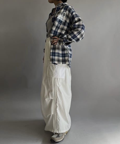 【Mashup Products】 Silk Screen Cotton 100% Check patterned Shirt/  240217-010