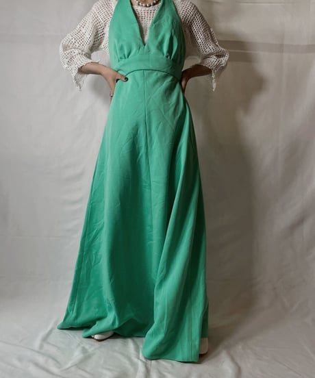 【USED】  Poly Halter Neck One-piece/20210819-009