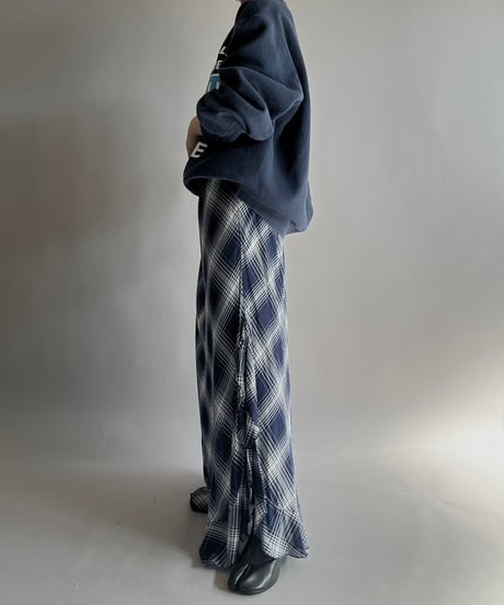 【USED】 Check Patterned Sheer Skirt / 241019-027