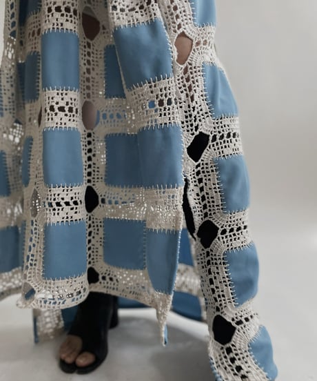 【RE;CIRCLE】 RE Crochet Lace Open Collar One-piece / 220427-034