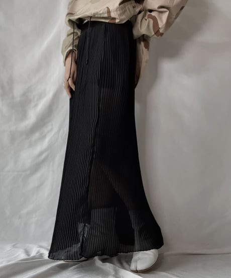 【USED】 Poly Pleats Long Skirt②/210921-034