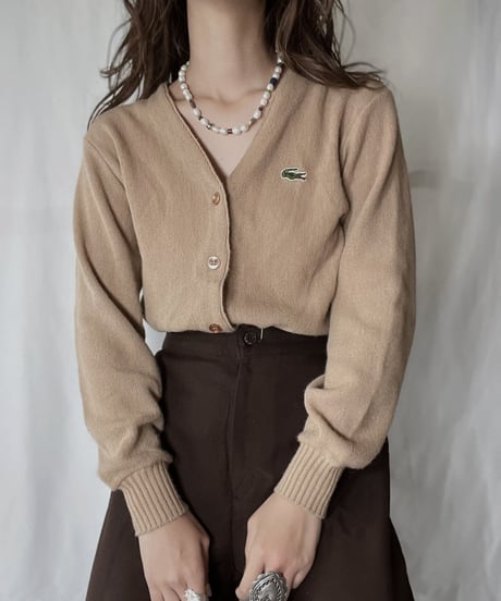 【USED】   LACOSTE Acrylic Cardigan/211126-004