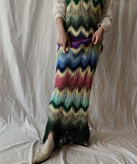 【RE;CIRCLE】 Remake Granny Knit N/S One-piece③/210331-013