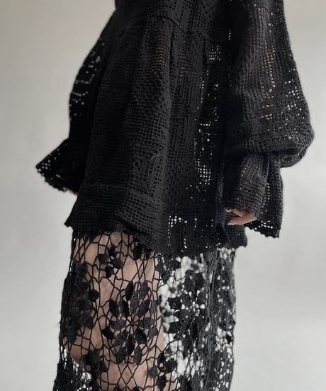 【RE;CIRCLE】 RE Crochet Black Lace One-piece / 220728-021