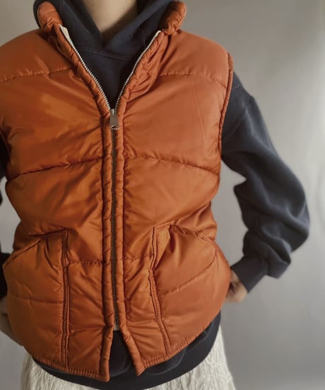 【USED】 A&M INDUSTRIES Down Vest Orange / 221224-026