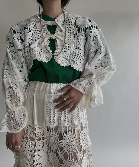 【RE;CIRCLE】 RE Crochet Lace Patchwork Bolero / 220526-033
