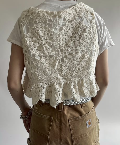 【RE;CIRCLE】RE Crochet Short Vest / 250515-003