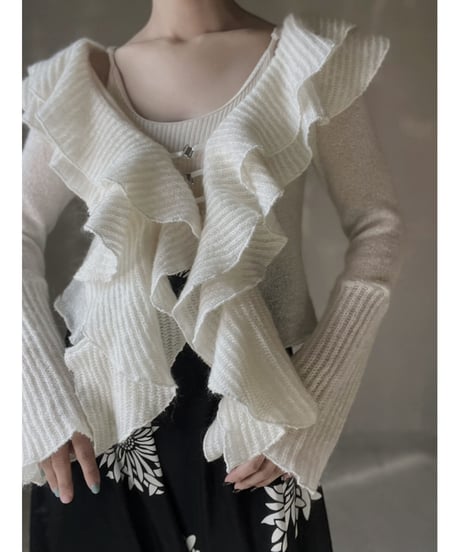 【USED】  Frill Knit Cardigan/220220-006