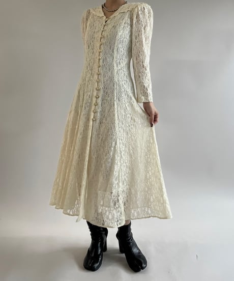 【USED】 Lace Pattern Long One-Piece /250621-024