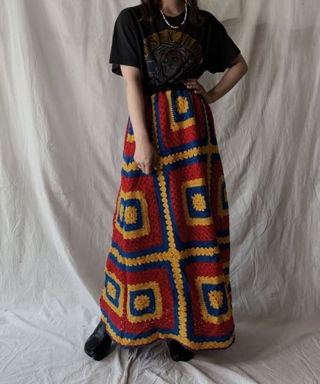 【RE;CIRCLE】 RE Granny Knit Long Skirt⑤/210421-017