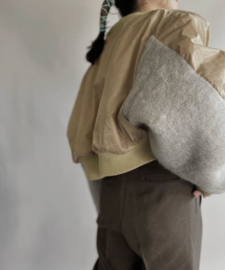【RE;CIRCLE】 RE Short MA-1 Mohair Jacket Beige / 230112-022