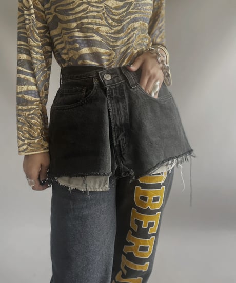 【USED 】CUT OFF Levi's 550 Denim Skirt / 231014-008