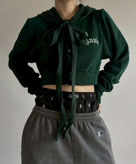 【RE;CIRCLE】 RE Hooded Acrylic Short Cardigan / 260205-003
