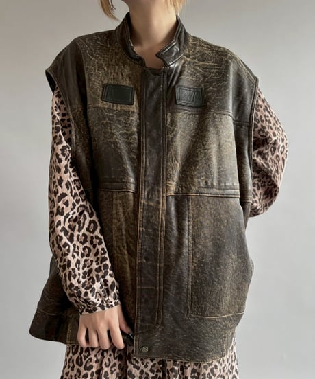 【USED】 Leather vest /251025-001