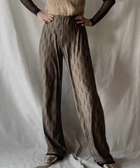 【USED】Lace Patterned Poly Pants/210217-051