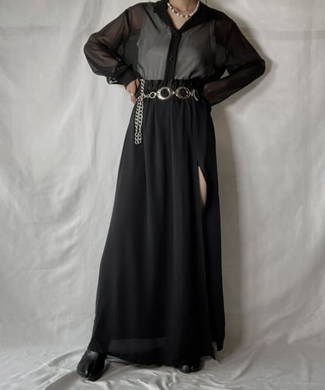 【USED】 Poly Long Skirt/210926-007