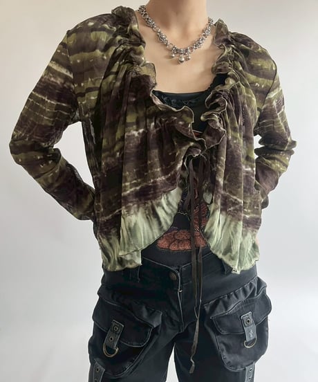 【USED】 Frill Design L/S Sheer Top  / 250524-025