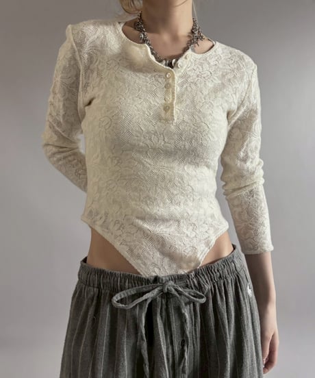【USED】 Lace Knit Leotard Top / 260228-021