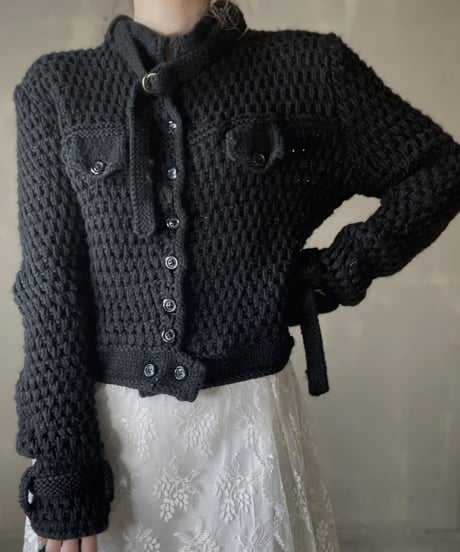 【USED】  Crochet Knit Cardigan/220220-010