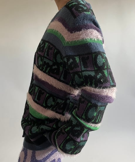 【USED】 HEAVEN Patterned Lame Knit Cardigan /250104-022