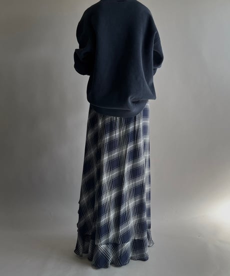 【USED】 Check Patterned Sheer Skirt / 241019-027