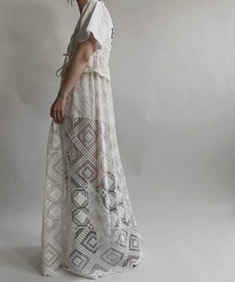 【RE;CIRCLE】 RE Crochet Lace Camisole One-piece / 220427-004